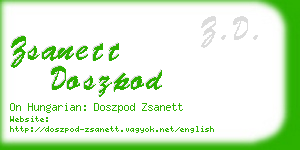 zsanett doszpod business card